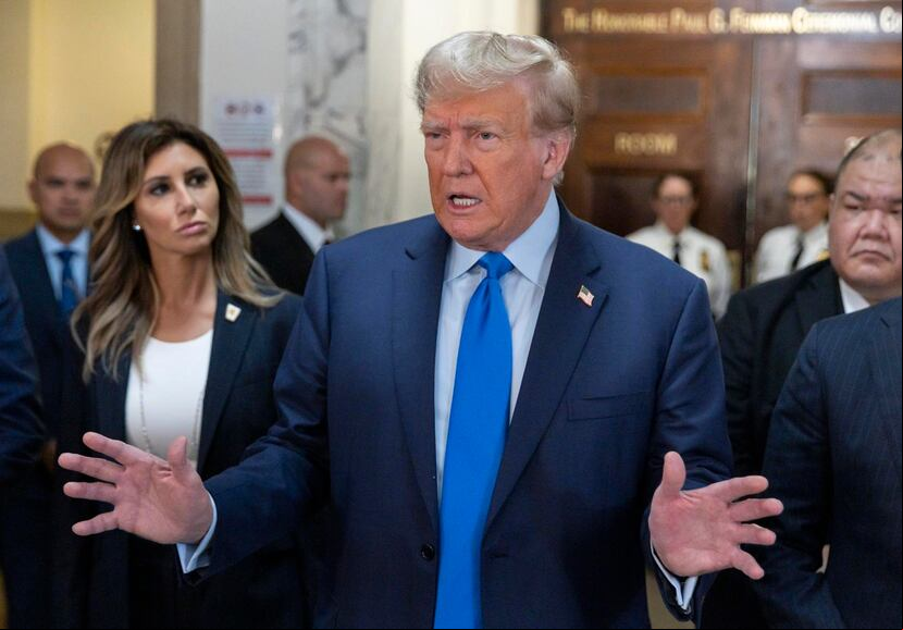 El expresidente estadounidense Donald Trump llega al tribunal de Nueva York.