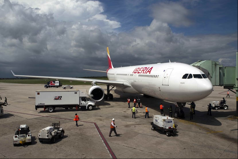 Imagen de un avión de la aerolínea española Iberia.