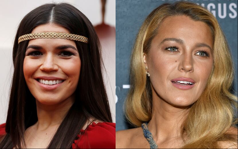 La actriz América Ferrara, a la izquierda, apoyó abiertamente a su amiga y colega Blake Lively.